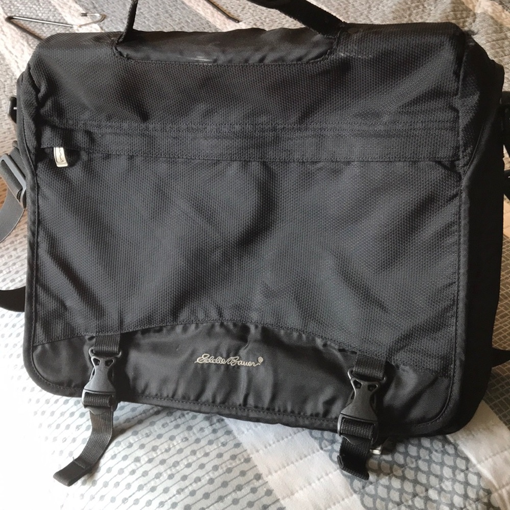 Black Eddie Bauer Computer Messenger Bag